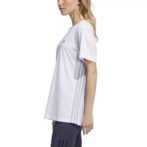 ADIDAS NWT Women’s 3-Stripe Performance T-Shirt in White|Gray-Size Large